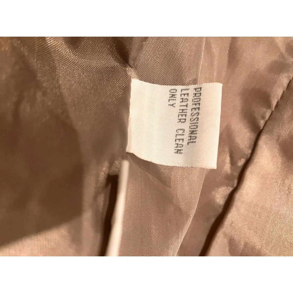 Rouge Leather Womens XL Cognac Brown Suede Belted Safari Jacket Button Front - Picture 9 of 13